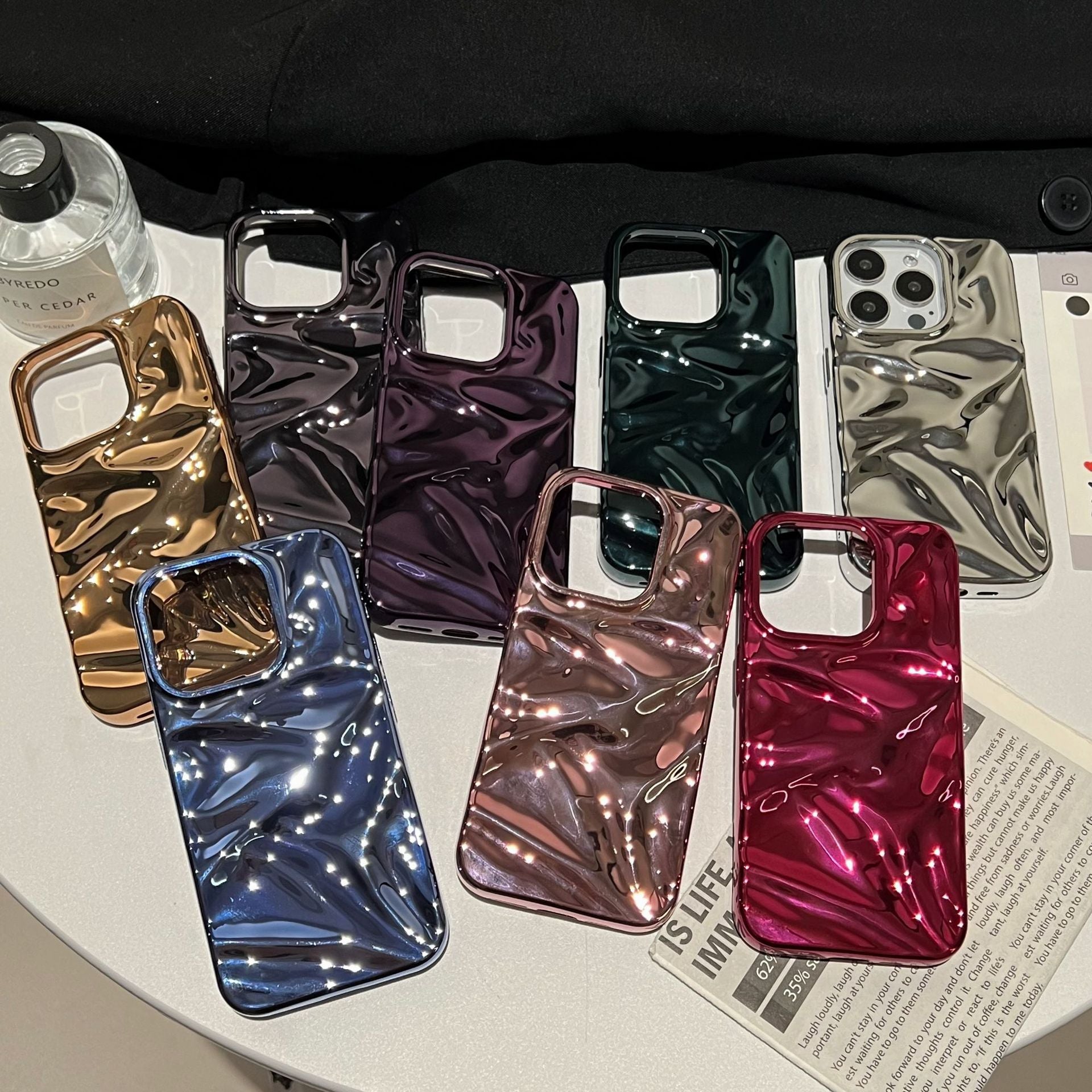 Electroplating Trois dimensions Pléate Pattern Shell Sens avancé