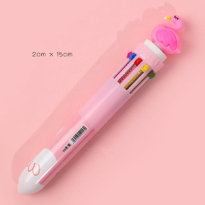 Stylo à bille de presse multicolore de dessin animé du cœur