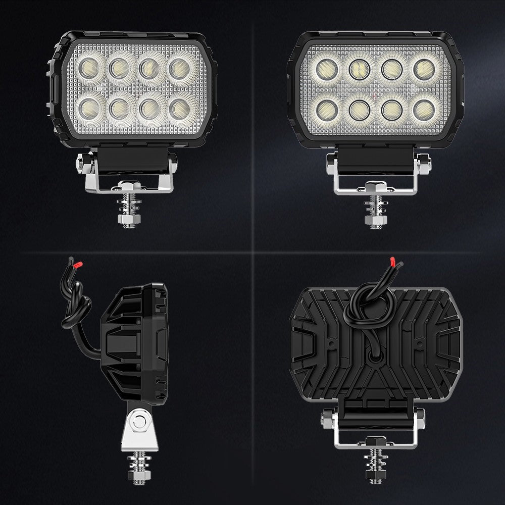 2PCS 4.4 Inch Led Rectangulaire Led lumières de travail d'inondation faisceau d'ajustement digger tracteur digger