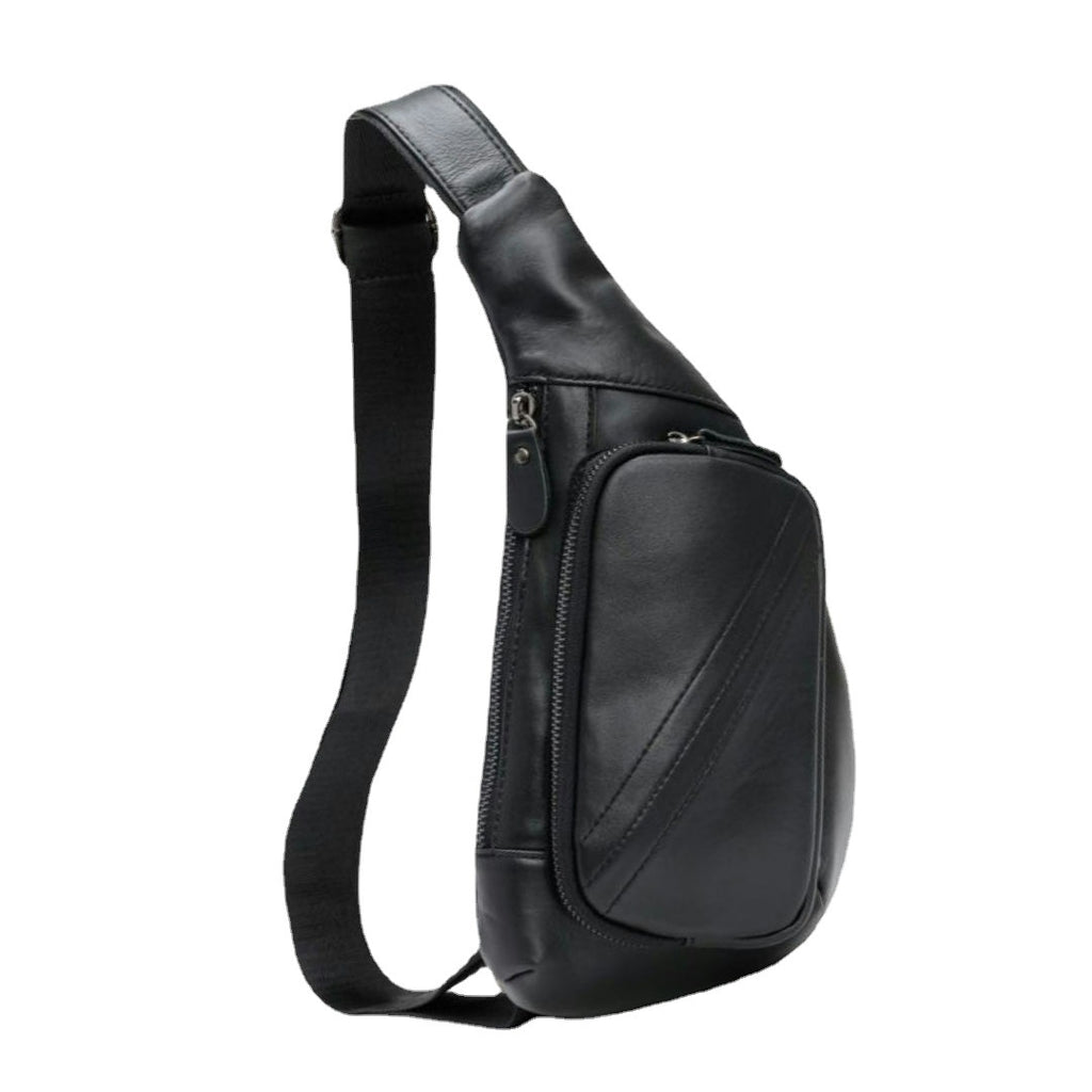 Sac de poitrine en cuir véritable pour les hommes