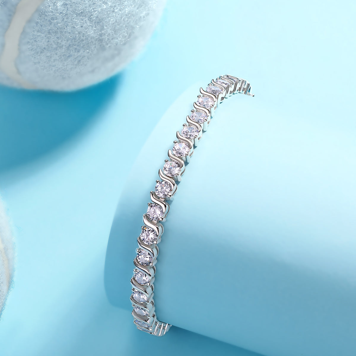 S925 Bracelet de tennis en argent 11.7g Moissanite