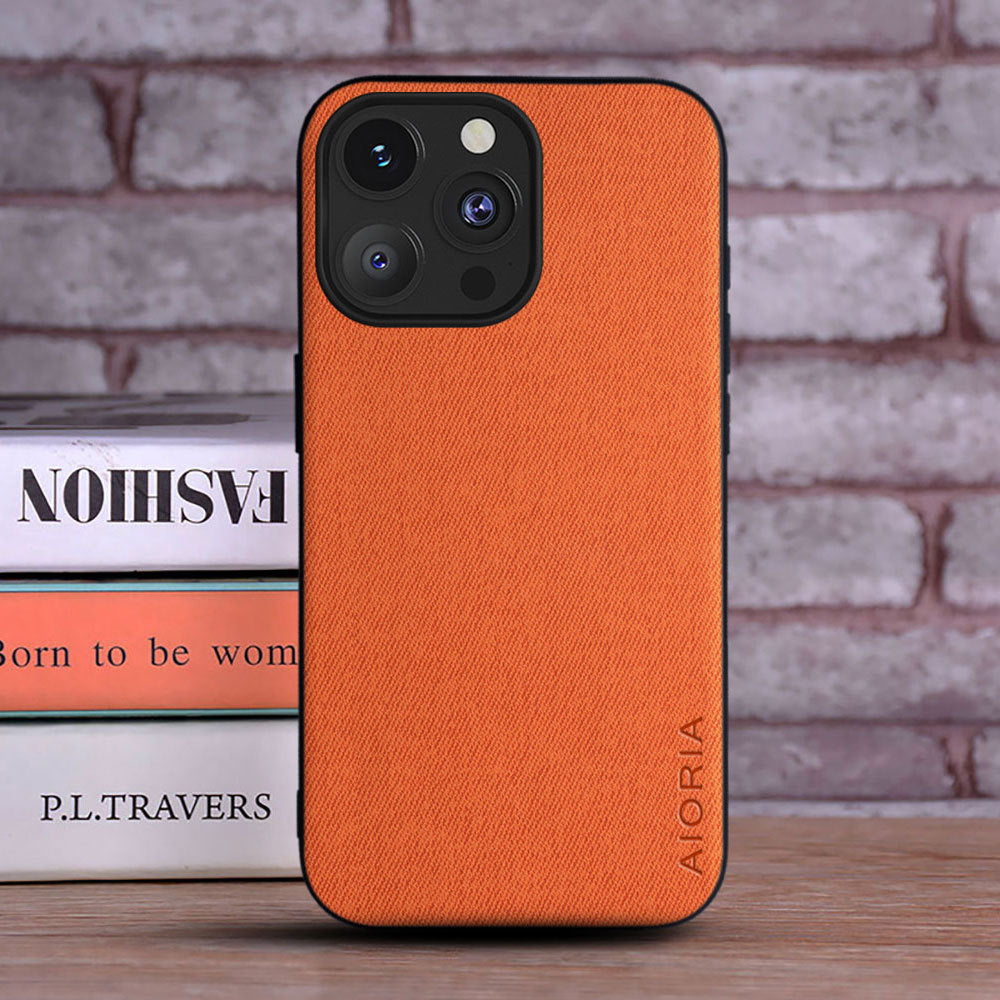 Coque de téléphone en tissu réel simple
