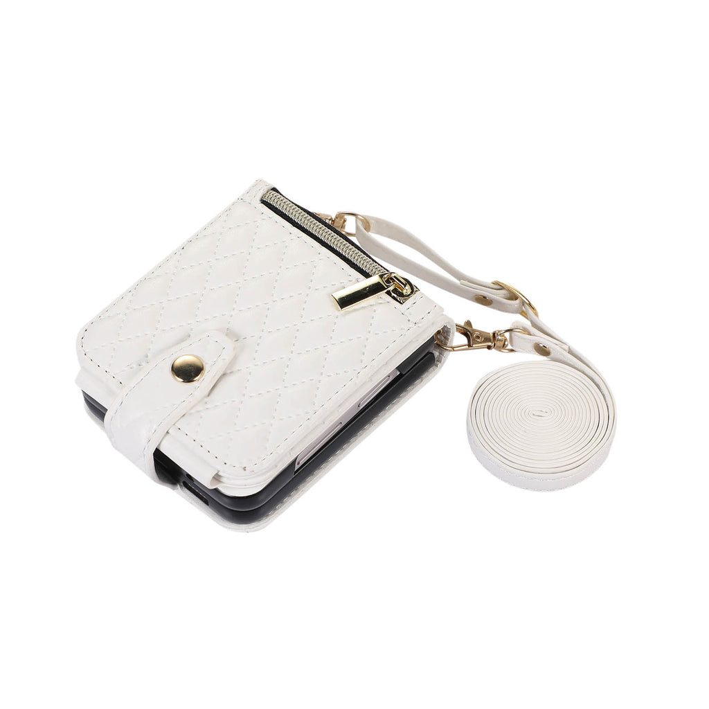 Étui en cuir plongeant sur une épaule couverture de téléphone zipper sac Flip