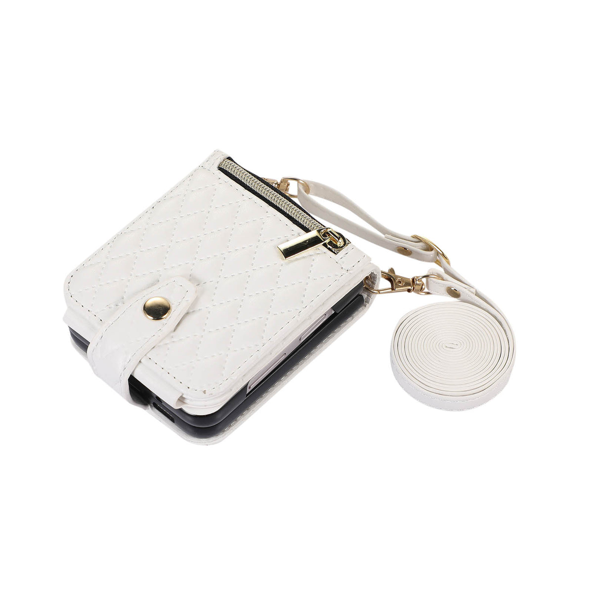 Étui en cuir plongeant sur une épaule couverture de téléphone zipper sac Flip