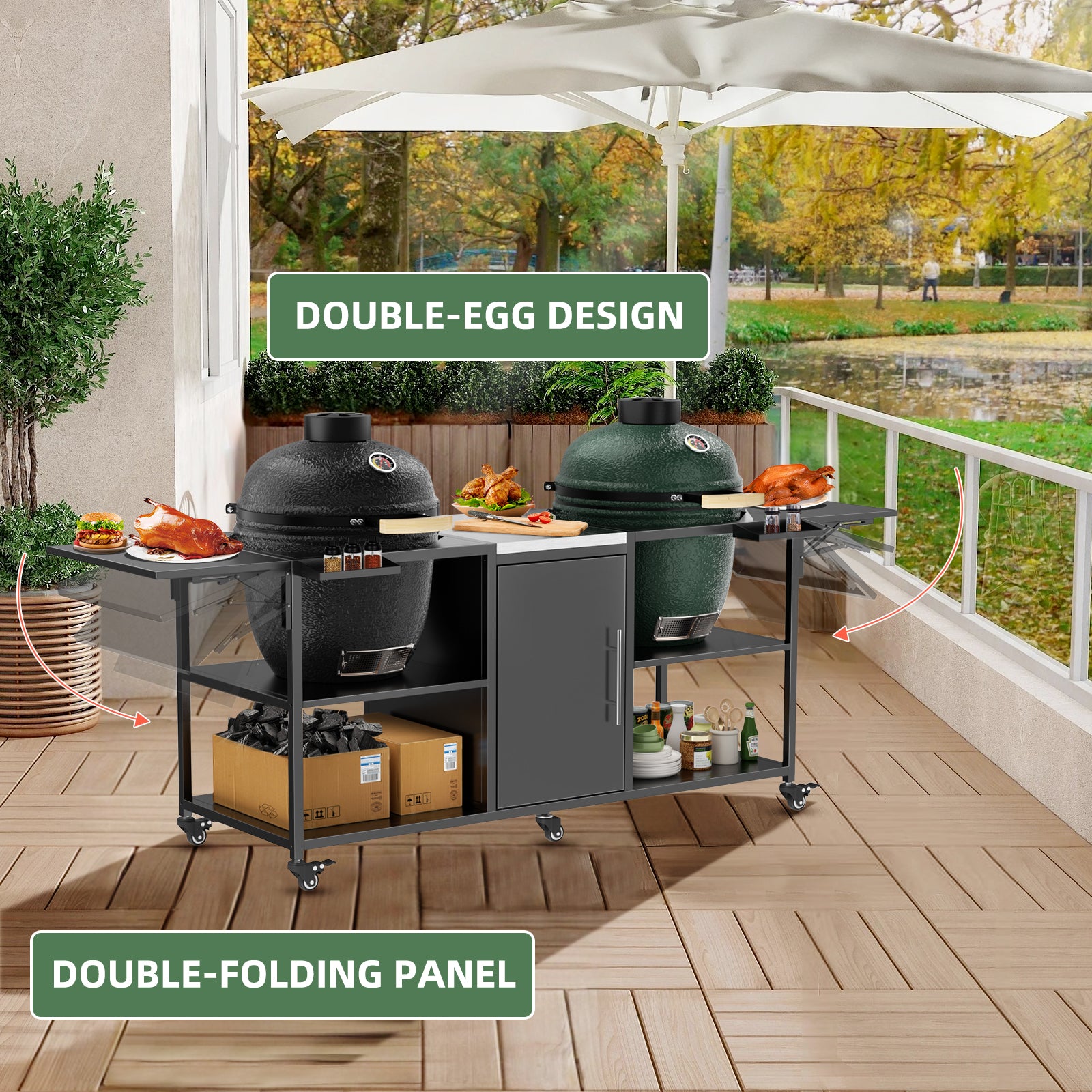 Panier de grille pour deux gros oeufs verts