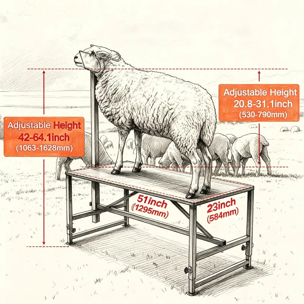 Stand pour animaux avec hauteur réglable et métal