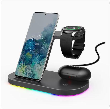 Chargeur sans fil vertical Dock sans fil 3in1 Support de recharge pour casque portable