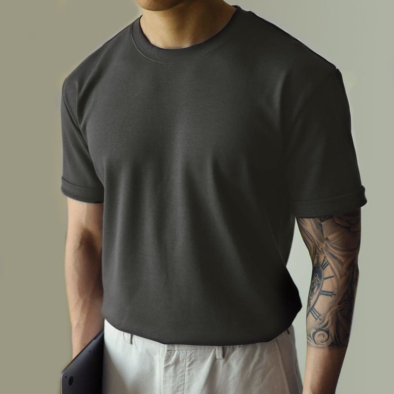 T-shirt à manches courtes pour hommes avec un petit collier