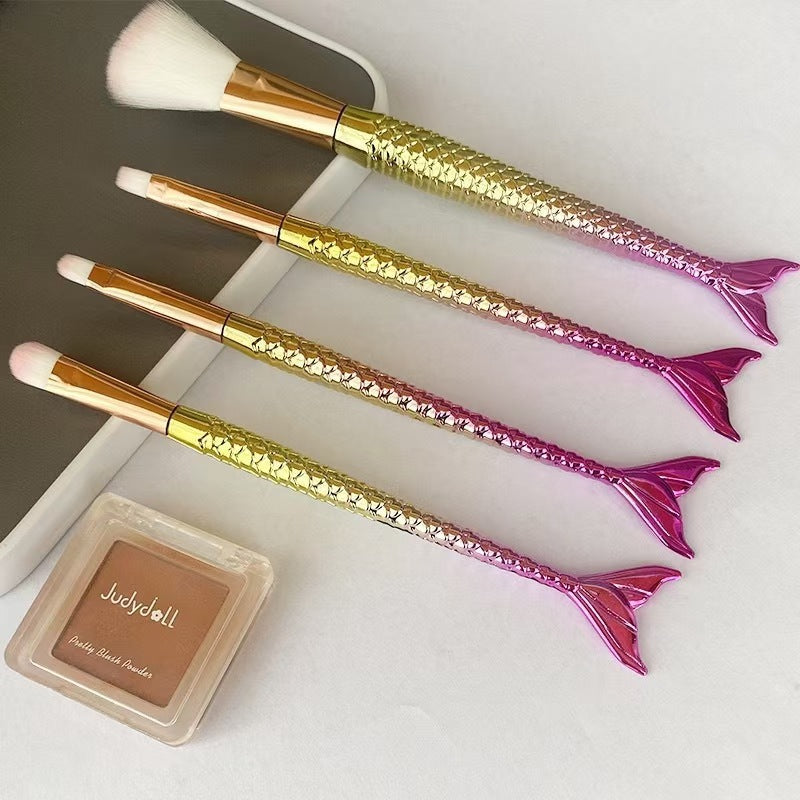 Brosse de maquillage des yeux pour sirène graduée 4 pièces Portable