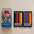 Ensemble de crayon couleur 24 couleurs à base d'huile et soluble dans l'eau