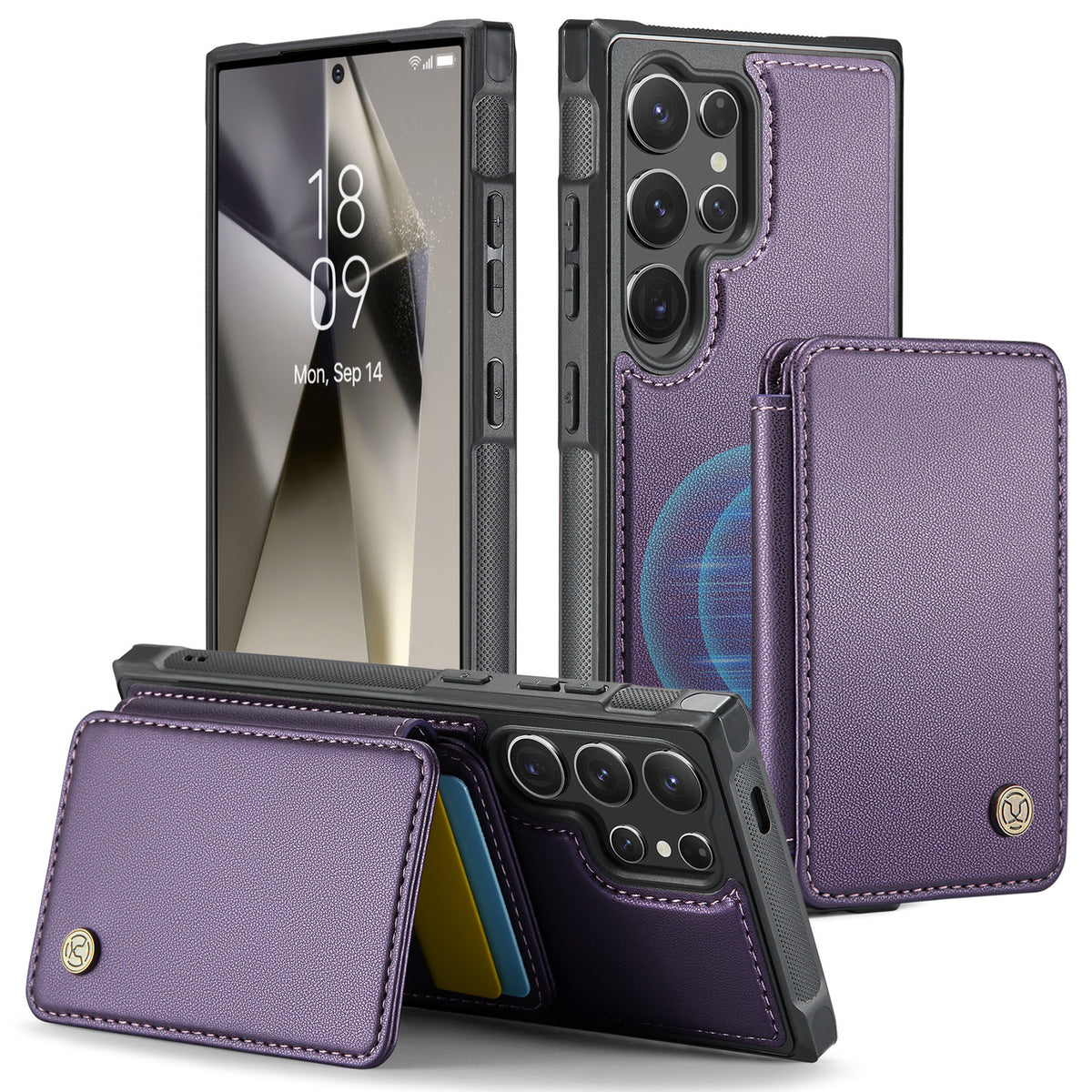 Carte magnétique Business Drop-résistante boîtier de téléphone en cuir