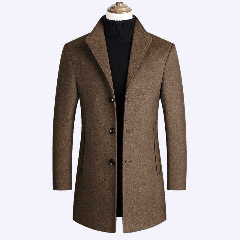 Manteau pour hommes d'âge moyen Collar Woolen