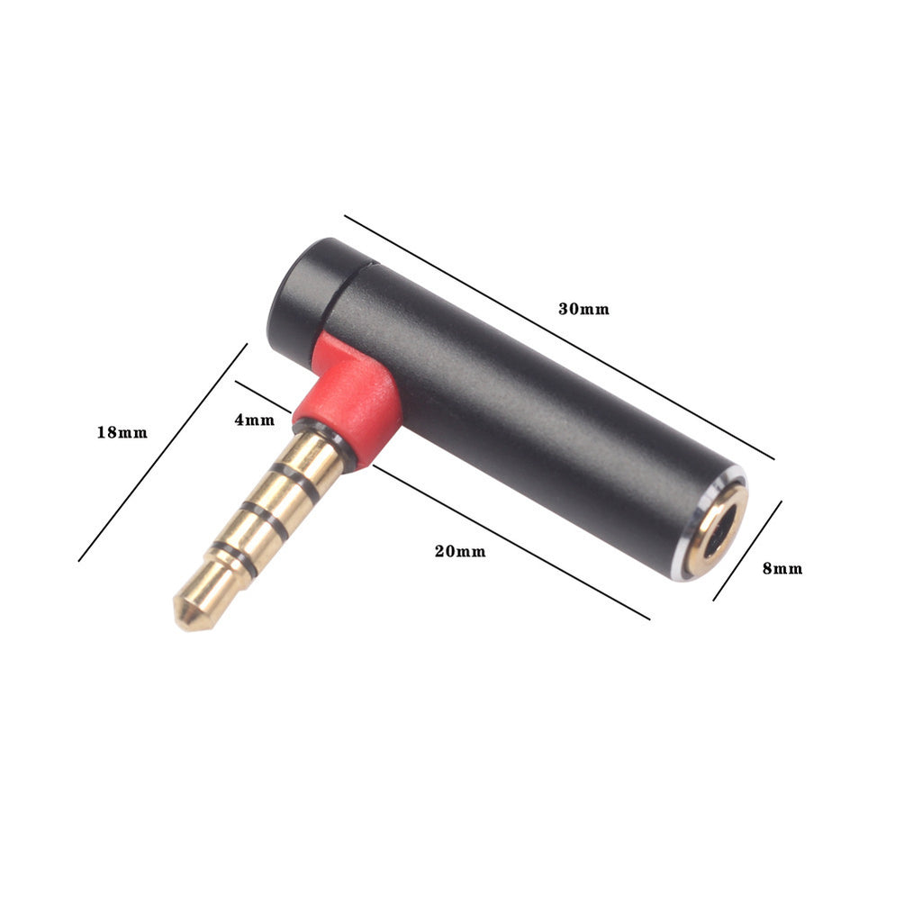 Comprimé téléphonique 3.5mm Homme à Femme 90 Degré Tourner Adaptateur audio