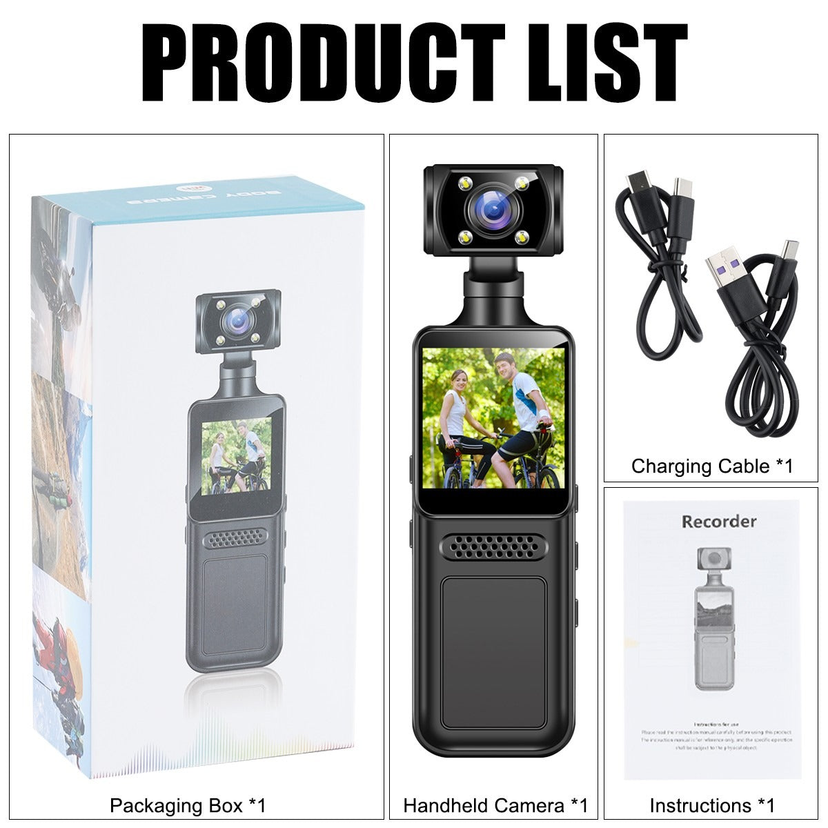HD 4K Pocket Action Camera Rotation WiFi Vlog Caméscope Sports portables DV