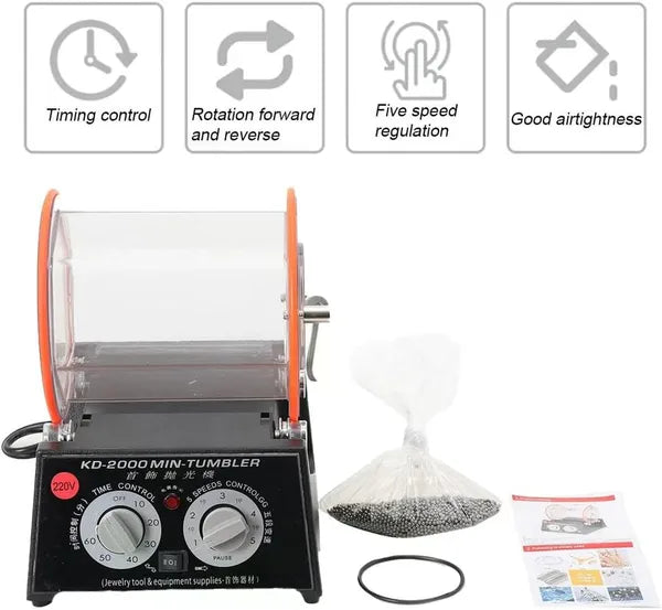 Rock Tumbler polissant machine à bijoux pierre polisseur avec perles 220V EU Plug