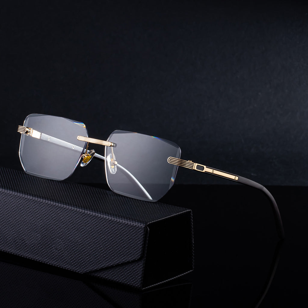 Lunettes de soleil sans cadre pour hommes haut de gamme