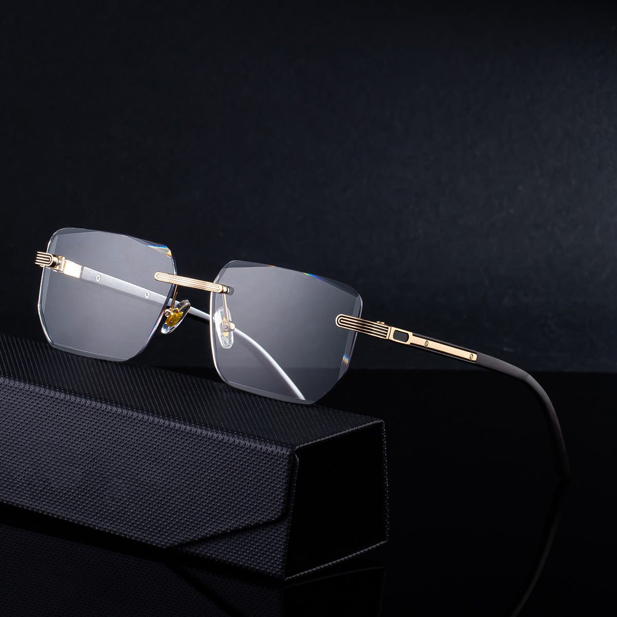 Lunettes de soleil sans cadre pour hommes haut de gamme