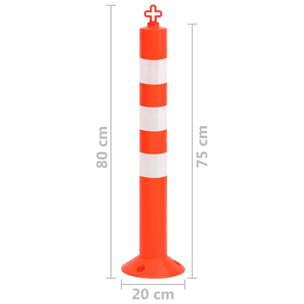Bollards, 10 pièces, avec chaîne, 75 cm