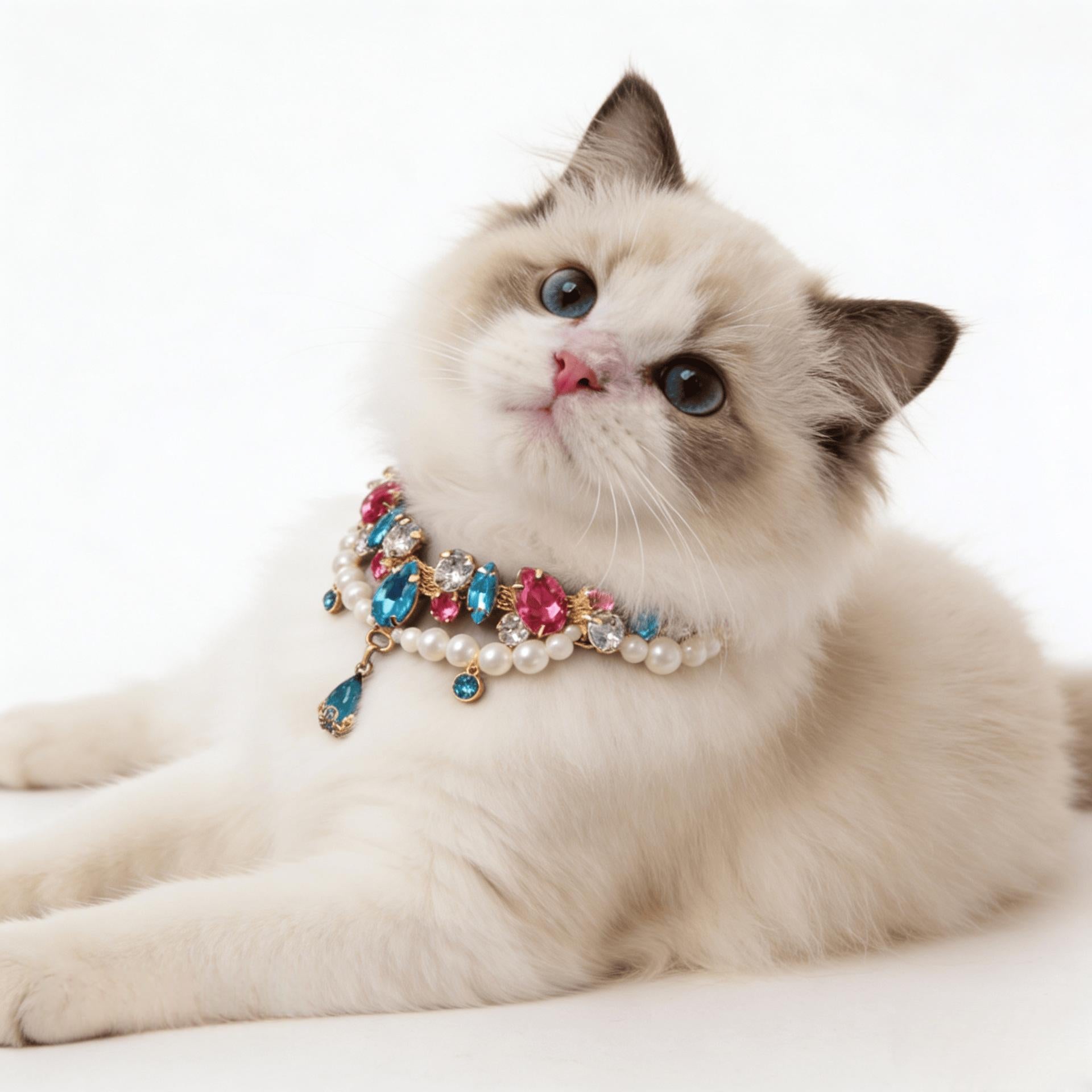 Collier en Strass Gemme de luxe Cat et collier de chien