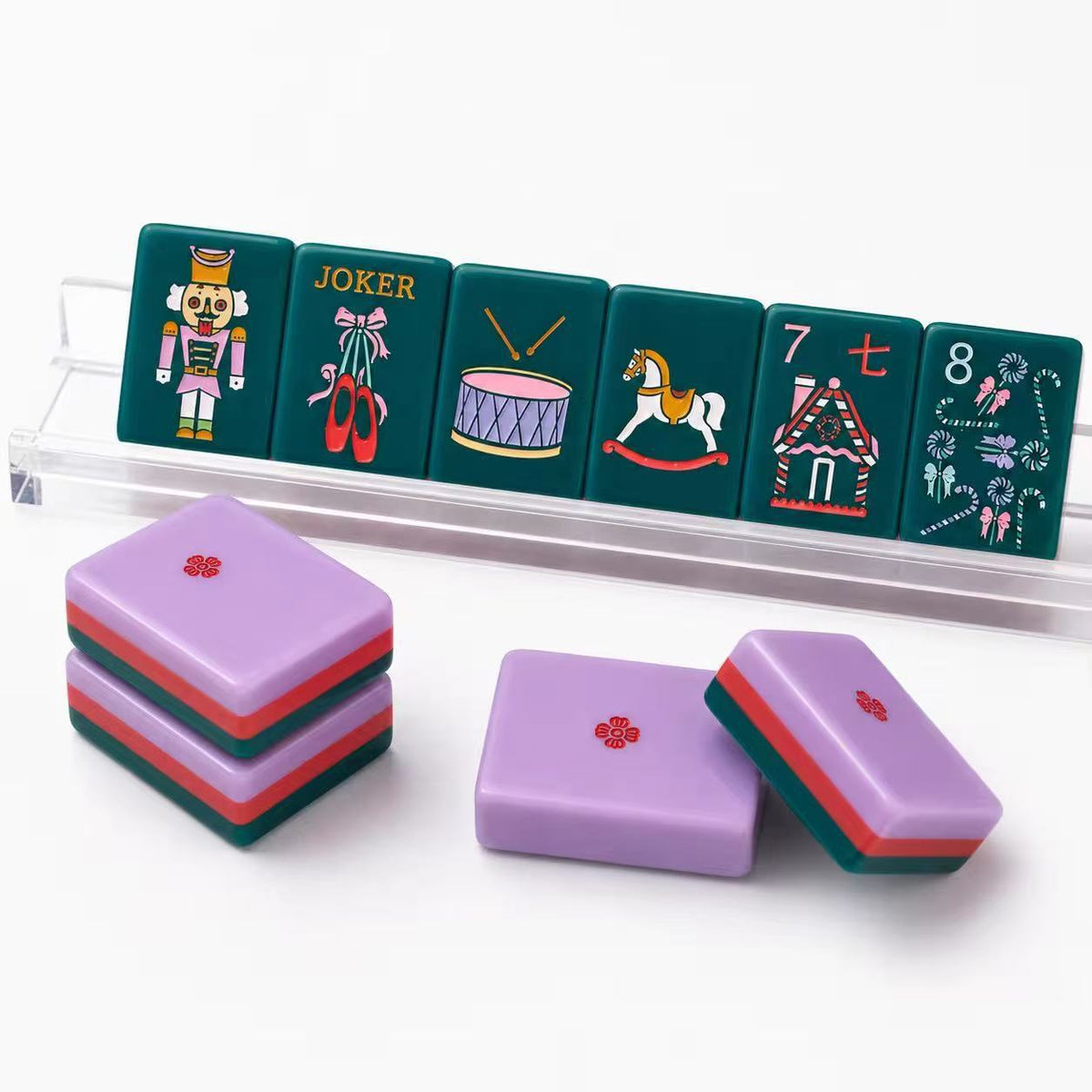 Jeu de partie en acrylique Mahjong gravé au laser
