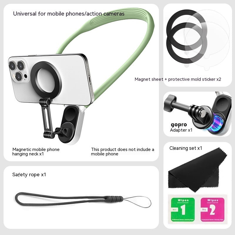Cou suspendu Téléphone mobile Caméra de sport Support magnétique
