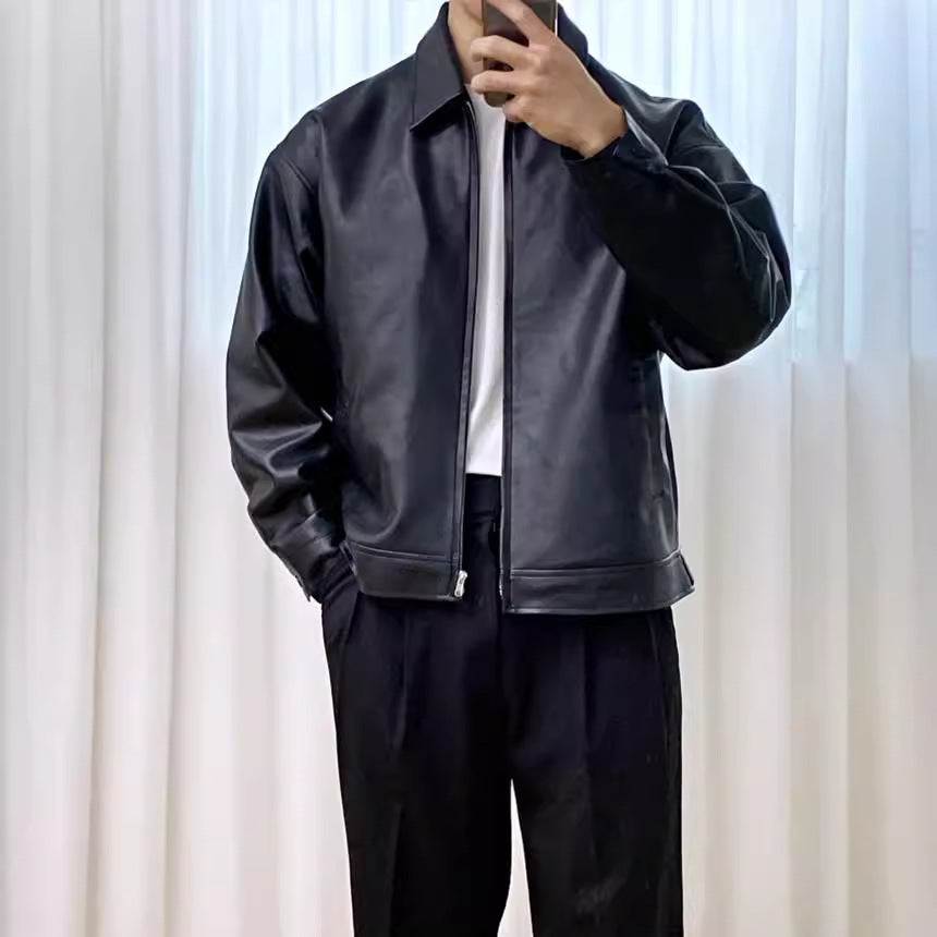 Leather Casual Baseball Uniforme Veste de Moto