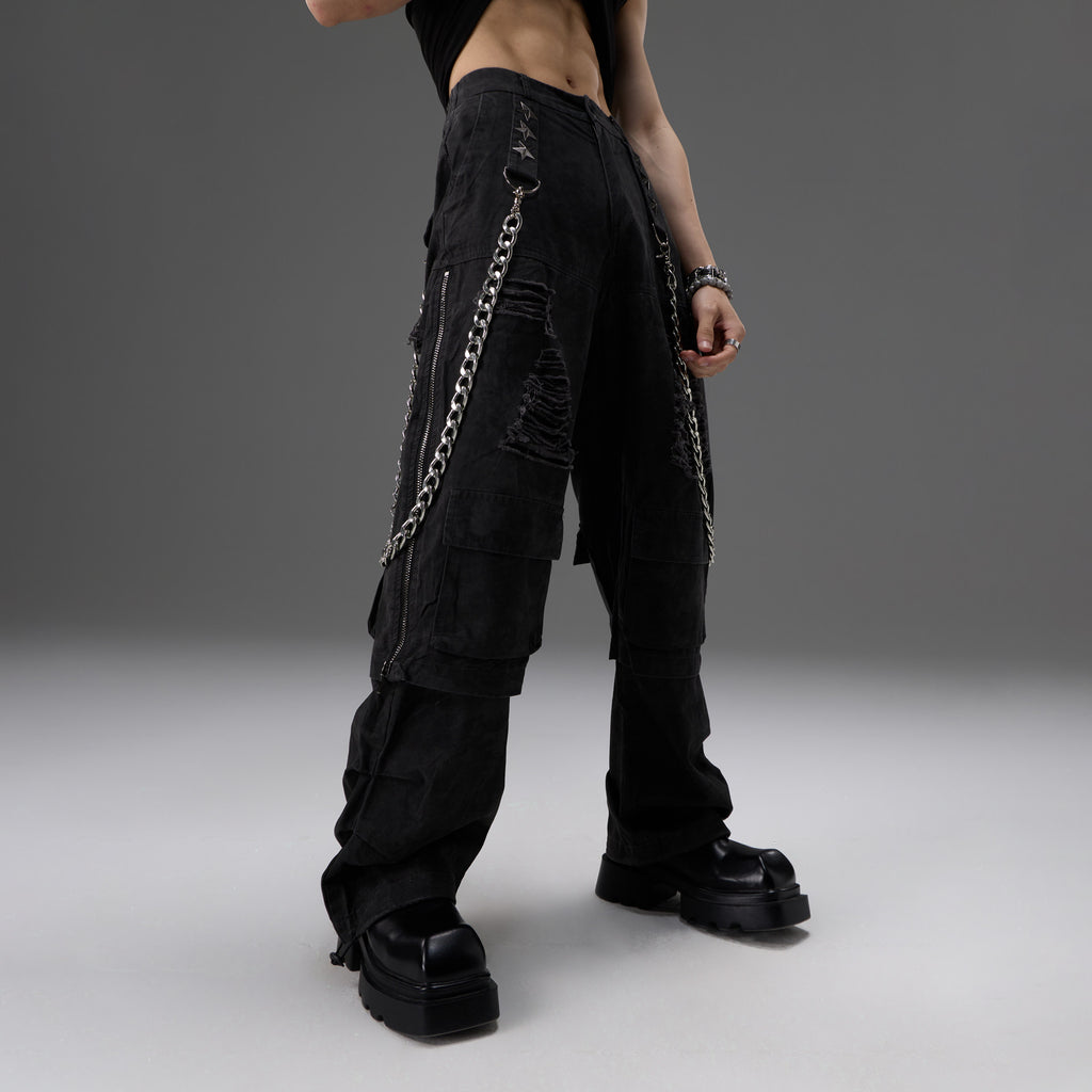 Chaîne de ceinture en métal pour vêtements de travail Pantalons Faux Conception en deux parties