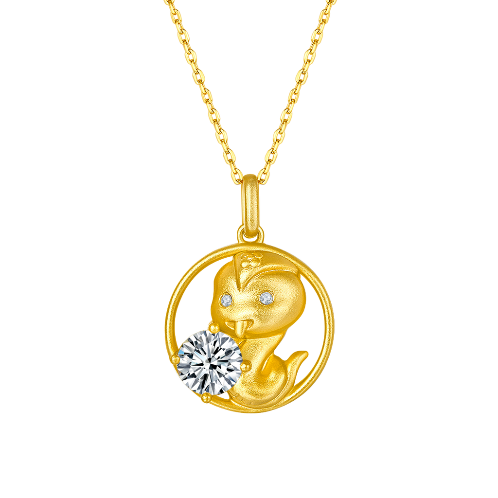 S925 Argent Sterling plaqué or 1ct D Couleur VVS1 Moissanite Collier de serpent 5.4g Chinois Z