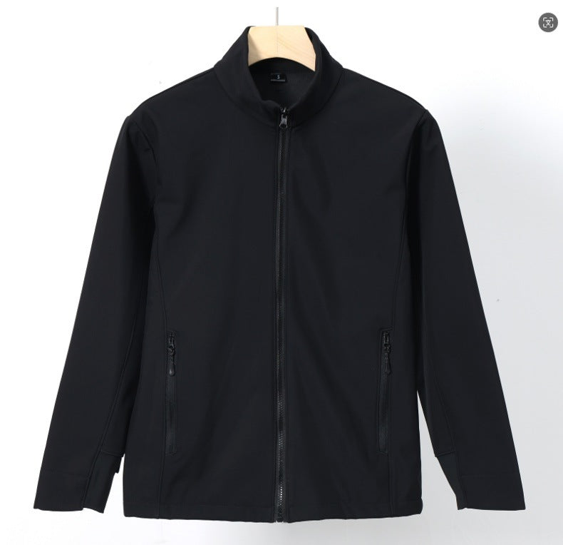 Couples' Solid Color Stand-collar Softshell Jacket