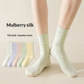 Springsummer Chaussettes mi-calf pour femmes en soie