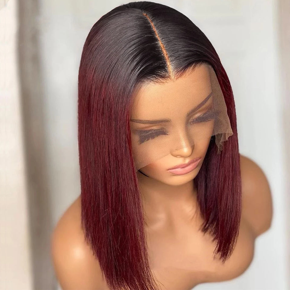 Short Droit 1B-99J Perruque de cheveux humains couleur Bob