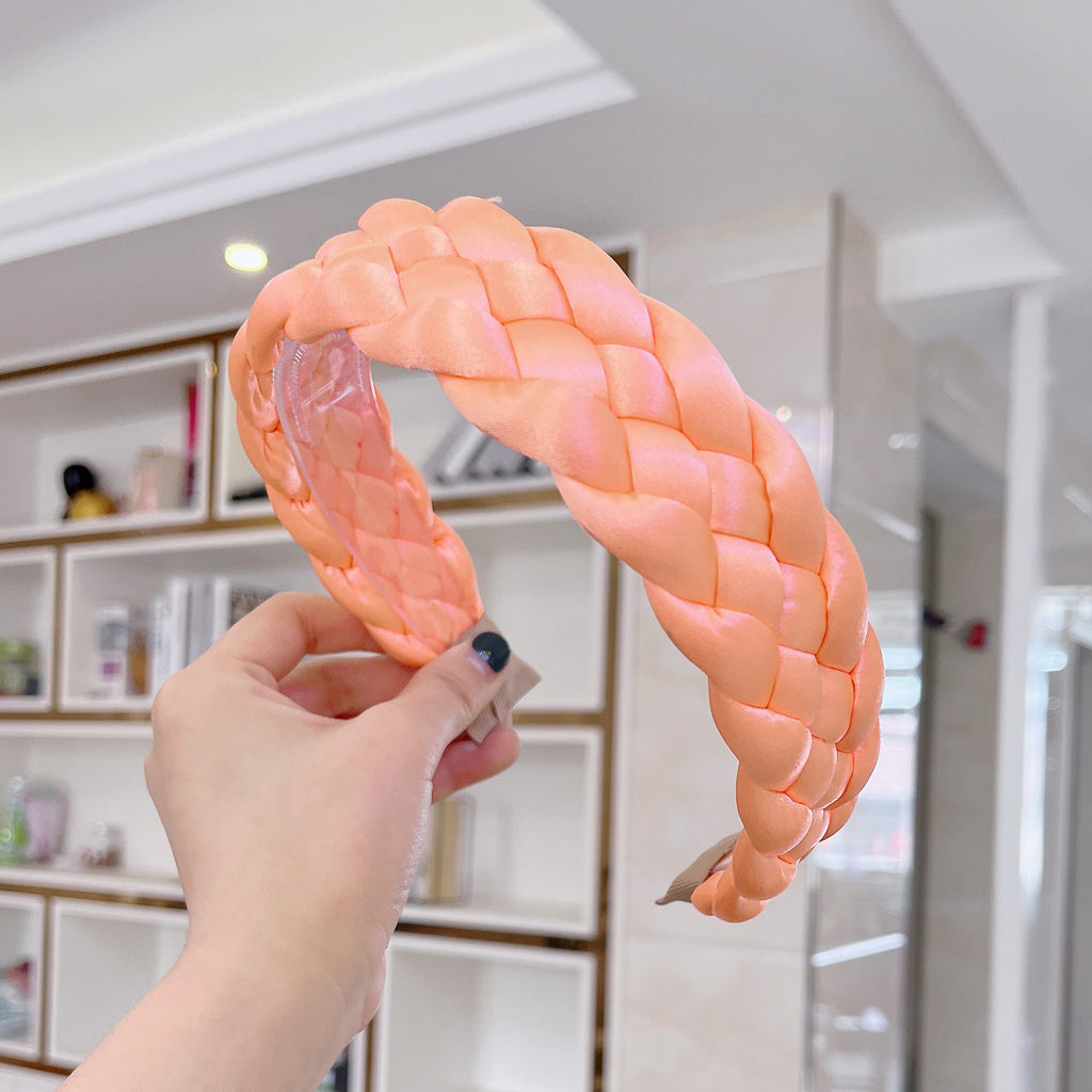 Bande de tête en tissu de couleur solide pour femmes