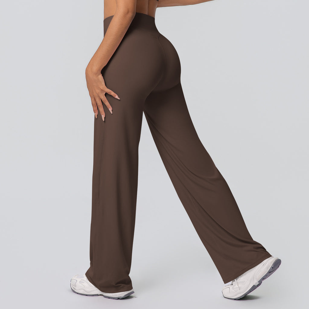 Pantalon de yoga en couleur solide, taille haute C'est un coup de pied