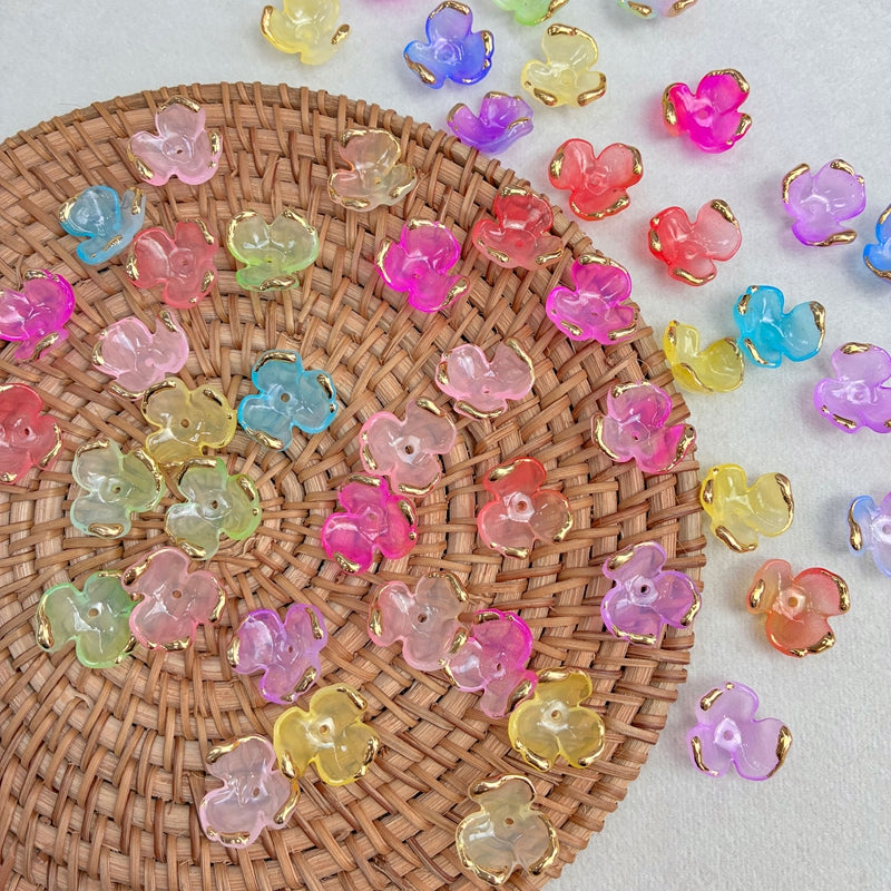 Charms de Clover Acrylique 3-Petal doré