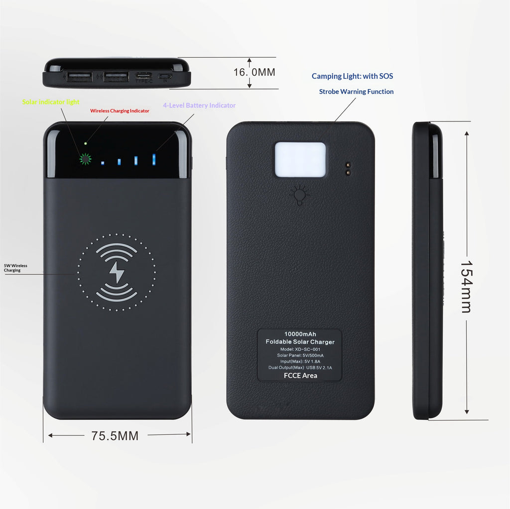 Banque d'alimentation extérieure pliable portable 10