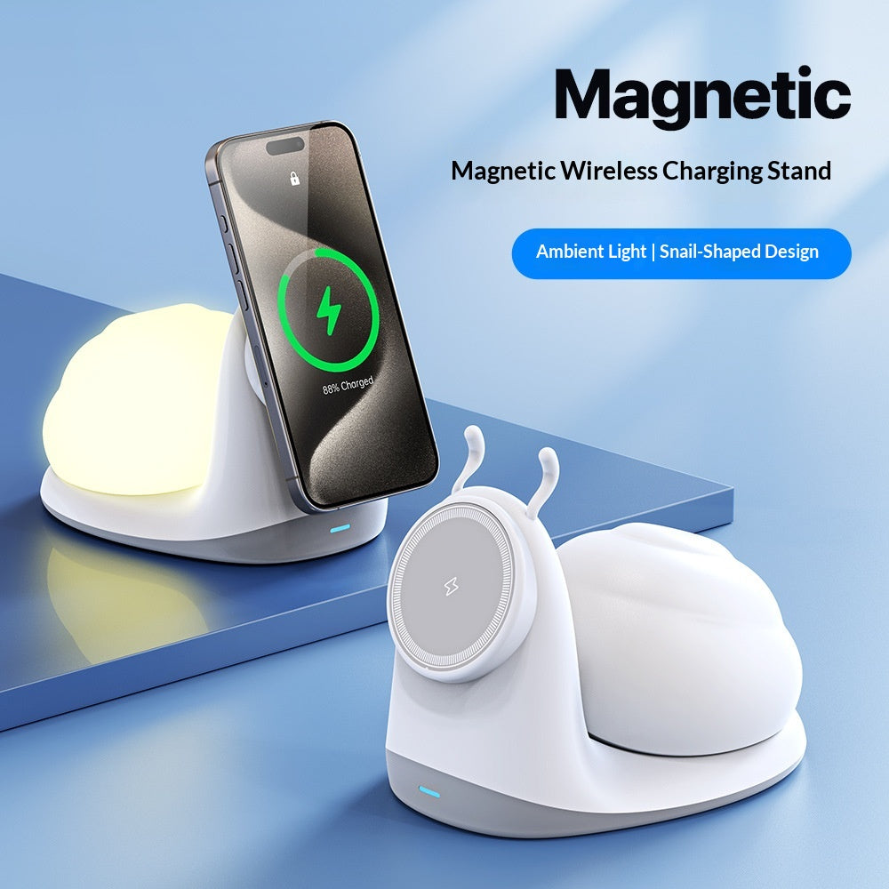Chargeur magnétique sans fil de nuit d'escargot