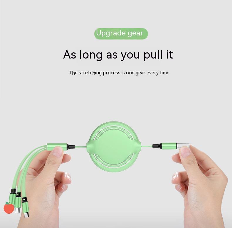 Câble de recharge rapide pour téléphone portable 3-en-un en silicone liquide multifonction