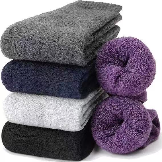 Chaussettes à tube en cachemire épaissies de laine chaude unisexe à froid
