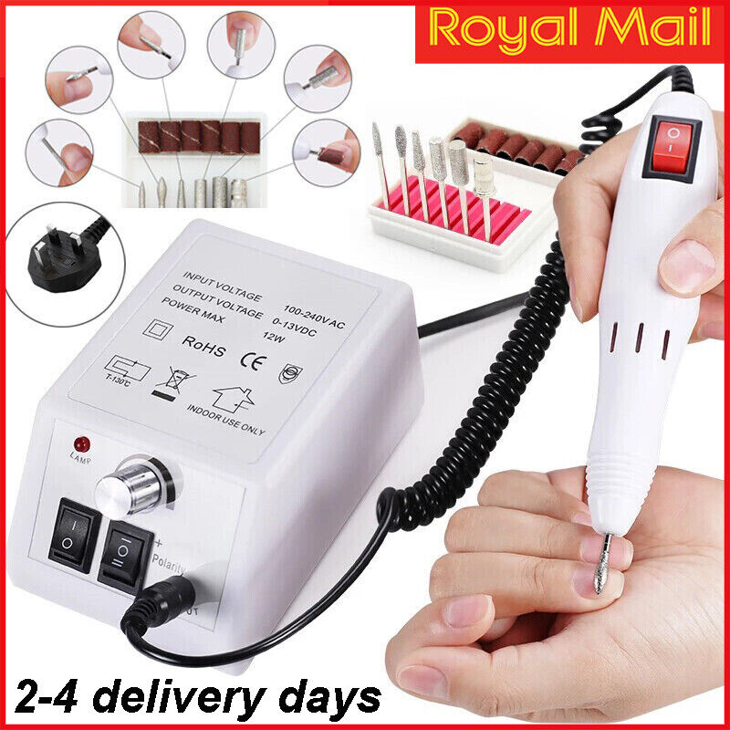 Perceuse électrique à ongles professionnel Machine Manucure Pédicure Portable Nail File UK
