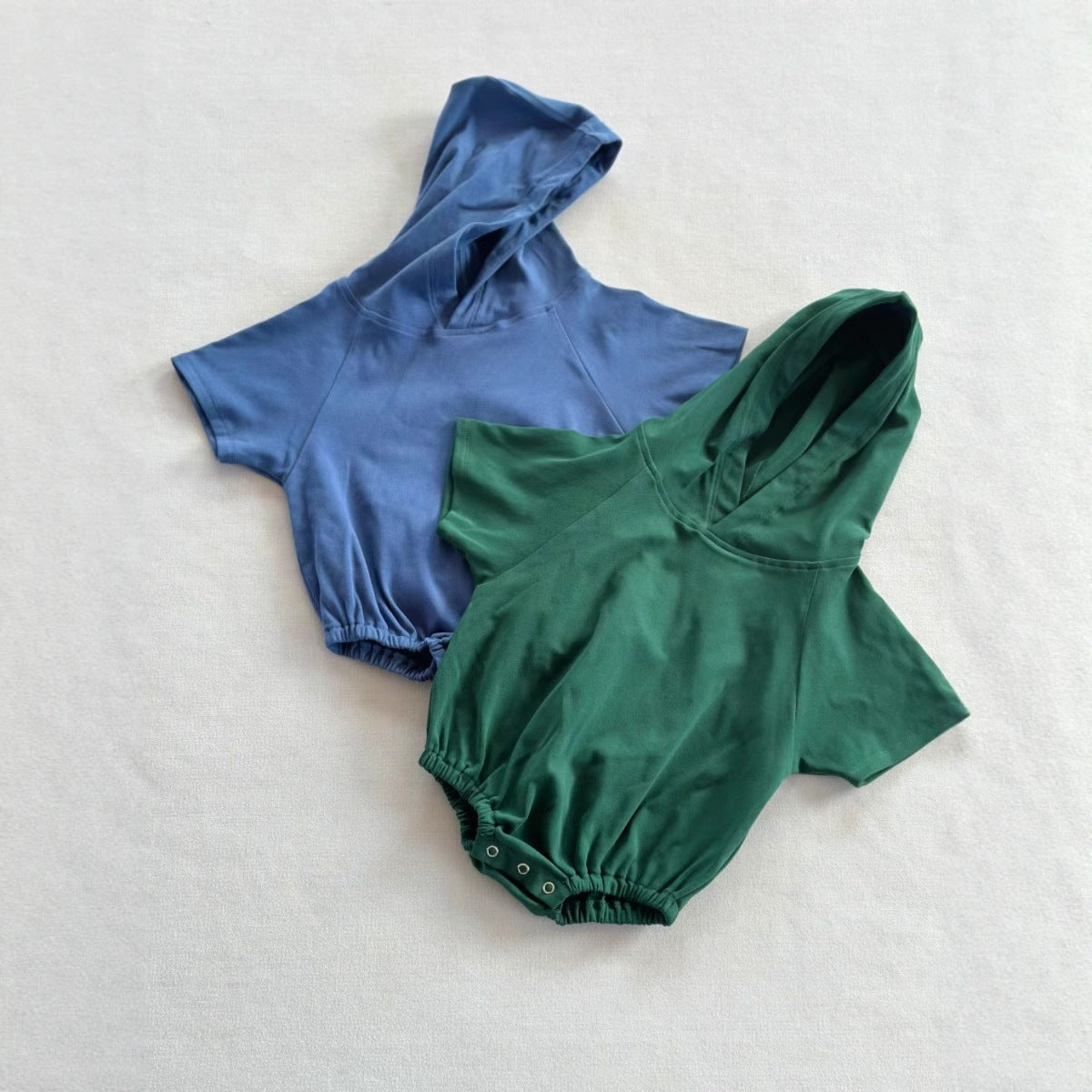 Romper de coton à capuche couleur Candy