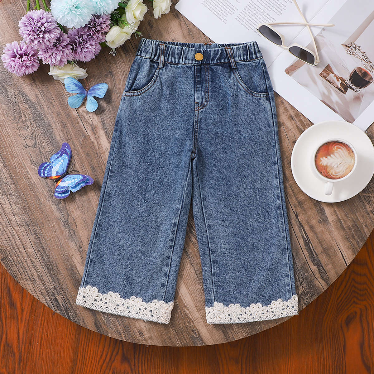 Pantalons de denim occasionnels de printemps pour les tout-petits et les jeunes enfants
