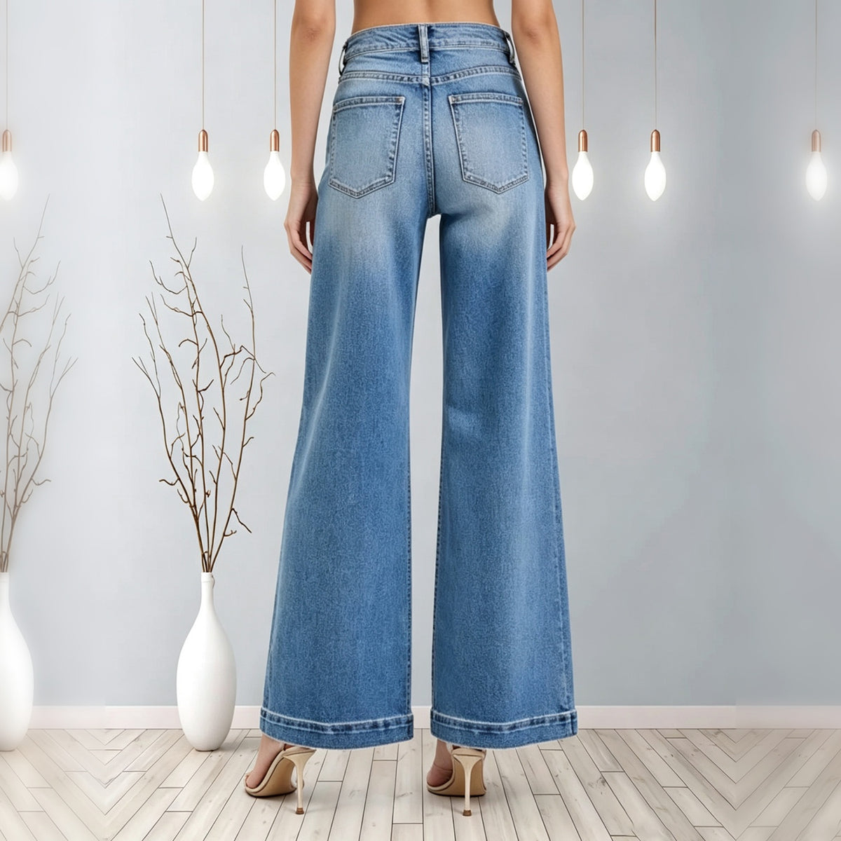 Jeans à jambes hautes pour femmes