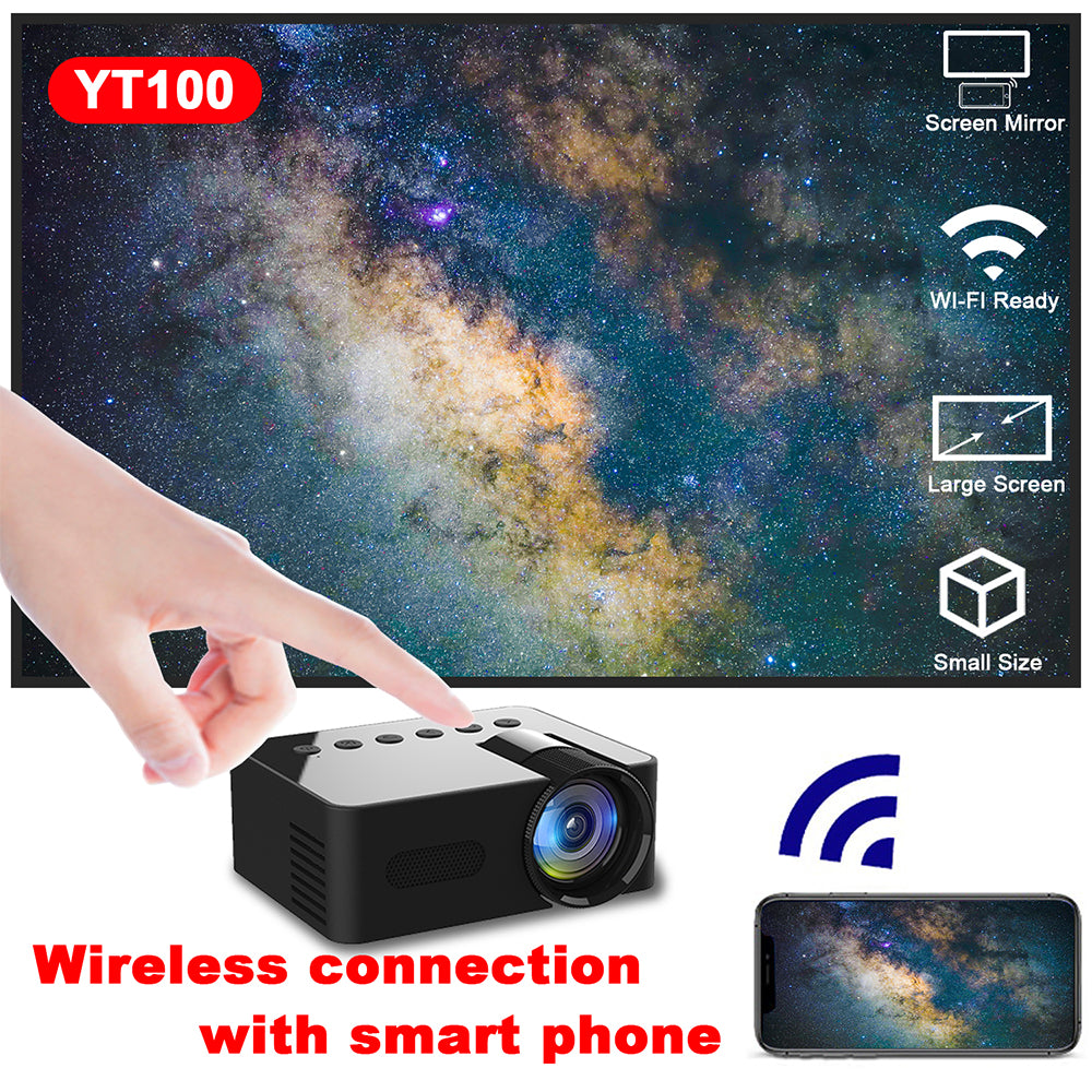 YT100 Home Mini Portable Mini Projecteur HD Home Wireless Mini Phone Projection