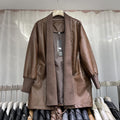Manteau en cuir de mi-longueur femmes