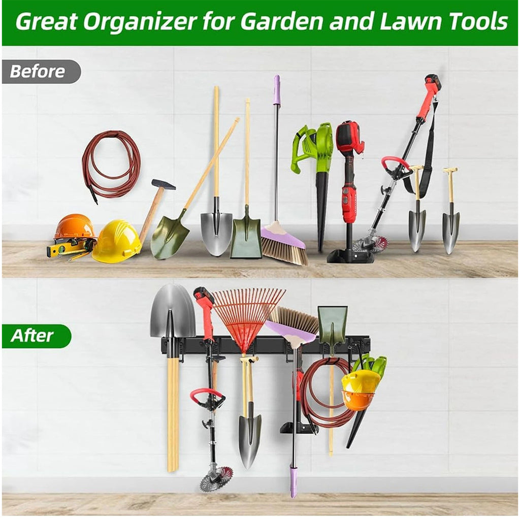 3x Garage Garden Tool Holder Storage Rack Shed Wall Mounted Organizer Long Hooks