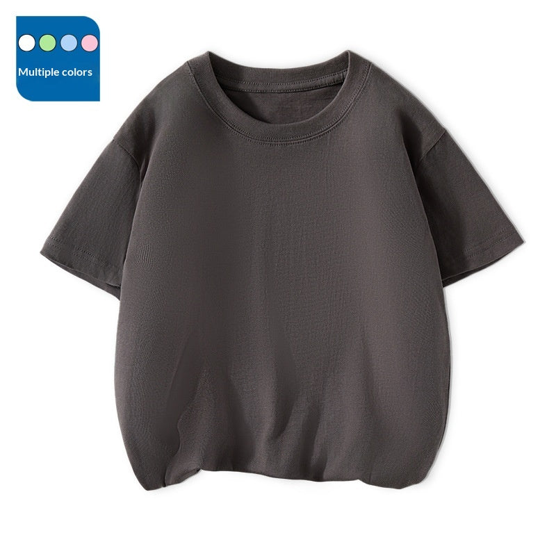 T-Shirt à manches courtes pour enfants Col d'équipage Top polyvalent