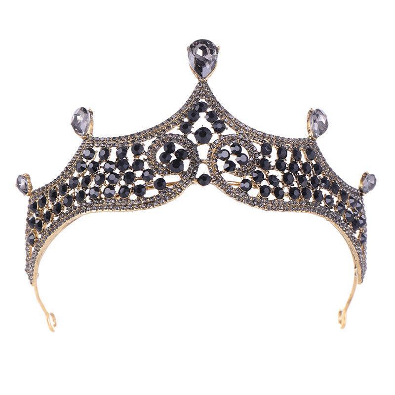 Retro Baroque Black Mariage Royale Couronne décorative