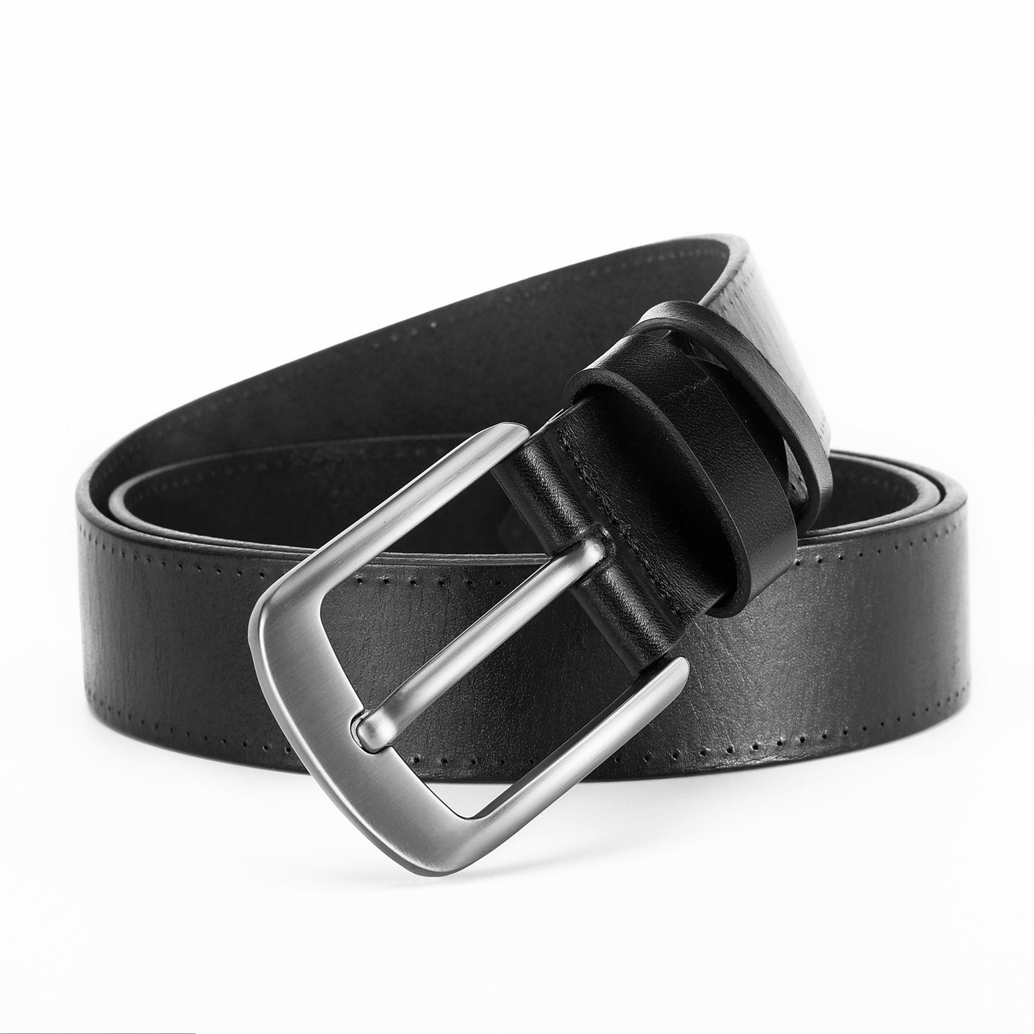 Ceinture de cuir de vache de première couche en alliage d'épingle pour hommes