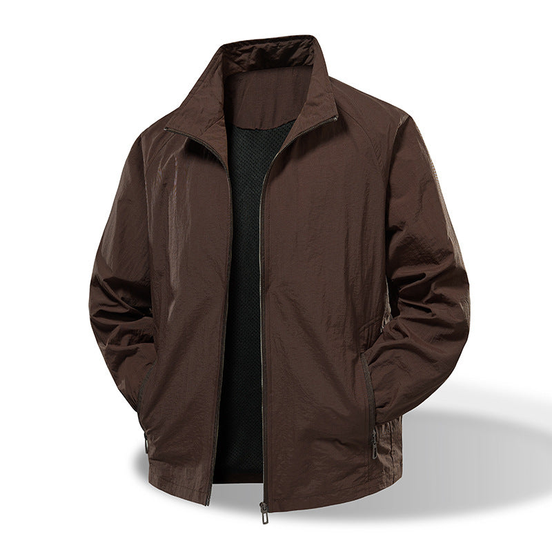 Veste de travail stretch en nylon pour homme - Manteau en cuir souple pour Hikin