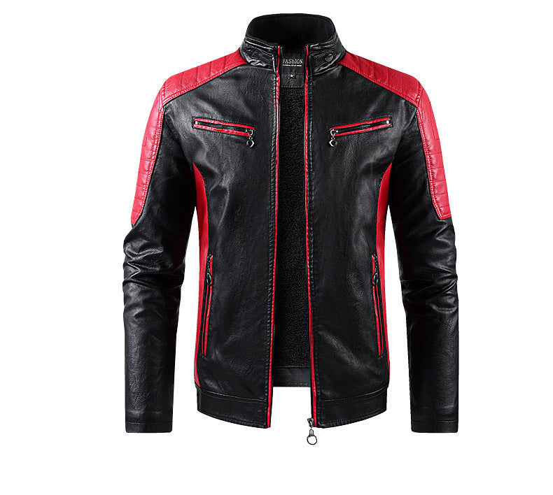 Taille européenne Automne et hiver Loisirs Cuir Men's Coat Flèche doublée